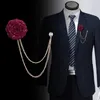 Broszki Fabryka kwiaty róża broszka koreańska wstążka moda kwiat klapy pin męski łańcuch frędzki