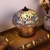 Bordslampor Dragonfly Style Lamp - Hållbar blommig kreativ mode retro bokhylla dekoration