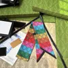 Nieuwe ontwerper ontworpen dames sjaal brief Kopie Handtas Scarf Tie Hair Bundel 100% Silk Material Pakket Maat 8*120