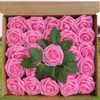 Decorative Flowers 25Pcs Silk Roses Head Artificial Rose For DIY Wedding Bouquets Party Home Decor Arch Fake Candy Box