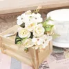 装飾的な花シルク人工ローズDIY偽ヒドランジー花嫁ブーケウェディングアレンジメントホームルーム花瓶装飾パーティーアクセサリー