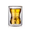 Wijnglazen originaliteit bier whisky cup bar decoratie schoonheid spier heren dubbele muurlaag warmtebestendige glasverjaardagscadeaus