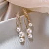 Boucles d'oreilles en peluche simple goutte d'atmosphérique pour femmes élégants petites perles conception