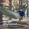 Camping Swing Hammock Ultralight 600G Anti Rollover 1/2 personer 200 kg lagervikt utomhusskog bärbar hängmatta 240429