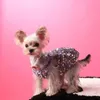 Hundekleidung Luxuskleid Weiche Samt Blingbling Welpe Gilr Kleider kleine Hunde York Weihnachten Geburtstagsfeier Schichten Kleider