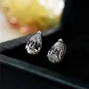 Boucles d'oreilles de silice en forme de gouttelettes 1/2/4 Carat avec certificat Certe Coup Femed Diamond Boucles 925 Boucles d'oreilles en argent 240430