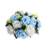 Fleurs décoratives exquise et élégante faux arrangement de balle de fleurs bouquet toute occasion avec coloré vif