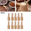 Cuillères 10pcs mini-salières en bois en bois scoops de café assaisonnement