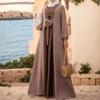 Casual jurken vallen bloemen voor vrouwen petite dames moslim jurk met lange mouwen vintage pullover abaya gebedskleding
