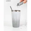 Wasserflaschen 600 ml Edelstahl Vakuum-Isolumflasche mit strohleckescouner Kaffee Tee kaltes Getränkauto Tasse