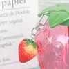 Vinglas Glasögon Summer Cartoon Strawberry Straw Cup Plastic Lovely Girl Portable Water