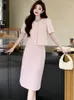 in matching sets Small Fragrance 2 piece women outfit Short Jacket Coat midi Skirt Lady Summer Two Piece Suits 240425