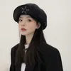 Berets La version coréenne de Star Design for Women Spring and Summer Sweet mignon show face small cloud sboy chapeaux