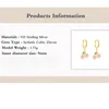 Hoop Ohrringe 925 Sterling Silber Zirkon Geometrischer Ohrring für Frauen Mädchen Kreativ Mini Fruchtdesign Juwelierparty Geschenk Drop
