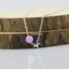 Pendants (1pc/lot) White/blue/purple Synthetic 4mm Opal Beads With 5mm 925 Silver Star Pendant Necklace For Girlfriend Gift