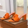Wildleder Leder Chunky Heel Pantoffeln Frauen Sommer Heißverkauf Luxus Luxus mittlerer Absatz Sandalen Frauen Out