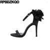 Sandalen fetisj hoge hakken bloem designer pompen stiletto enkelband dames 2024 zomer mode mooie schoenen dames open teen