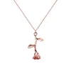 Ketens goud zilveren roze bloem hanger ketting valentijnsdag cadeau teen hartketen