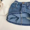 Jupe en jean pour enfants pour filles entièrement par match élastique attend une mini jupe pour enfants jupes de cowboy filles pour la tenue de bébé 1-6t 240419