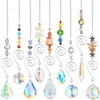 Decorative Figurines Crystals Sun Catcher Hanging Ornament Crystal Pendants For Window Wall Tree Cars