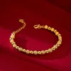 Real 18k oro 18k da 6 mm rotondo a catena rotonda bracciale puro regolabile catena di nozze per matrimoni per donne regalo di gioielleria 240428