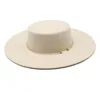 Chapéus de aba mesquinhos de espessura Men039s e Women039s Lã Flattop 10cm Felt Hat com BIG8474806