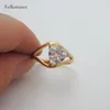 Cluster Anneaux jaunes Gold plaqué 8 mm Triangle Cz Stone Lady Ring Unique Design Sz 7 8