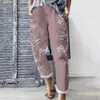 Frauenhose Frühling Blumen Sommer Streetwear Frauen Y2K Stylische übergroße Hosen Kleidung hohe Taille Pocketalon