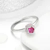 С боковыми камнями 925 серебряная серебряная романтическая роза цветок розовые кубические кольца циркона для женщин для женщин Свадебные украшения SCR455