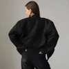 女性用ジャケットジャケットコートスタイリッシュなスパンコールスタンドカラールーズコートツイードクロップドアウターウェア女性長袖エレガントショート