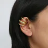 Pendientes Pendientes Color de oro vintage Clip de oído en forma de C de tres capas para mujeres Punk hip-hop metal Único regalos de joyería de moda 2024