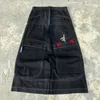 Amerikaanse Jnco Big Pocket Boxing Kangaroo Print Wash Wide Leg Jeans Y2K Hip Hop Street Casual Denim voor mannen en vrouwen Pant 240429