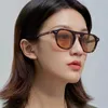 Solglasögon 2023 Nya runda solglasögon Kvinnor Vintage Brand Designer Square Sun Glasses Män
