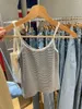 Tanks pour femmes vintage en dentelle à rayures minces crop top femme d'été