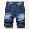 Herren Jeans zerrissen die Knielänge gerade Shorts Plus Size S-7xl Mode kurz Sommer