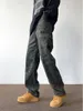 Herren Jeans für Männer Baggy Hosen losen fit Vintage Kleidung Mode Taschen Camufagemm Denim übergroße W204