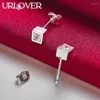 Boucles d'oreilles étalon urlover 925 Boucle d'oreille en argent sterling pour femme carrée zircon cristal fête de fête d'anniversaire de mariage cadeaux