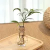 Planters Pots Transparent Aquatic Flower Pot Imitation Glass Small Flower Pot Planting Mini Pot Desktop Green Plant Resin Vase Wholesale