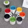 Becher benutzerdefinierte Keramik -Becher -Farbe im Inneren und Handlungsbecher -DIY -Bild po Bild Logo Textgeschenke