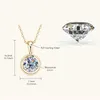 Catene naluxury gioielli pendenti gra certificati 2 moissanite sterling argento 925 impegno di fidanzamento per le donne