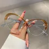 Solglasögon ramar kammpt överdimensionerade ovala glasögon ram mode godis färg icke-recept glasögon stilig varumärkesdesign ins glasögon