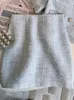 Spring Small Fragrance Vintage Tweed Two Piece Set Women Short Top Sleeve Jacket Coat Mini Skirts High Waist Skirt 240425