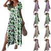 Lässige Kleider modische und sexy digitale gedruckte V-Ausschnitt-Kleidungskleidung mit V-Ausschnitt, elegant für Frauen Sommer