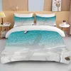 Beddengoed sets oceaan set kust strand dekbed deksel blauw zeesterbed bed kinderen tiener shell home textiel zomerse spread quilt