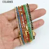 Bracelets de liaison 6 pièces Cube Zirconia Bracelet Rainbow Tennis Fashion Bijoux Femmes 40060