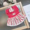 Vêtements pour chien robes de dessin animées de robe à manche de flottement creux de petits chiens de chiens chat fleur d'été mince moréen mode rétros d'animaux