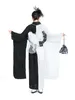 Ethnic Clothing Japanese Lace Kimono Women's Black White Color Modified Big Sleeve Graduation Dresses Formal