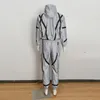 Scene Wear Fashion Hip-Hop Clothing Men's Reflective Hooded Jacket overall Catwalk Jazz Costume Modern Dancing Clothes XS2912