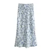 Uniizera Spring Product Women Fashion Slim Fit Long Inteved Flip Collar Shirt Drukowana spódnica środkowej długości.