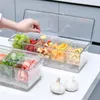 Botellas de almacenamiento Caja crujiente apilable Hielo de refrigerador transparente con tapa 5 Ensalada de compartimento Vegetal para picnic